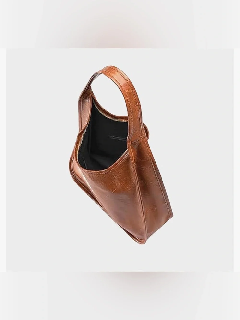 NEWBELLA Brown Embossed Vegan Leather Slouchy Hobo Shoulder Bag